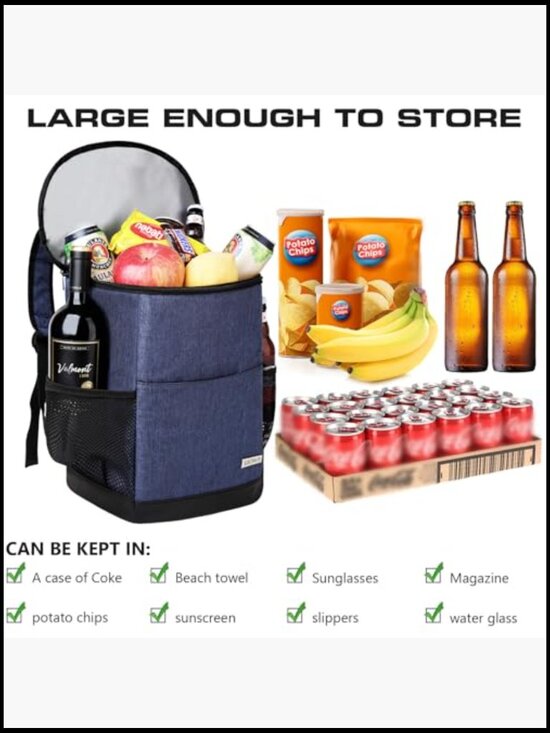 Insulated Cooler Backpack Leak Proof 30 Can Capacity Lightweight for Camping main image 4